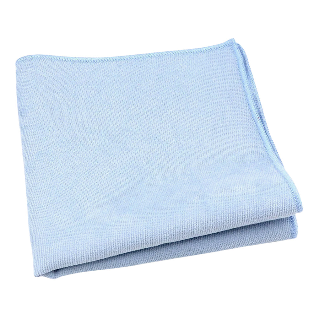 Benedict Soft Blue Cotton Blend Pocket Square