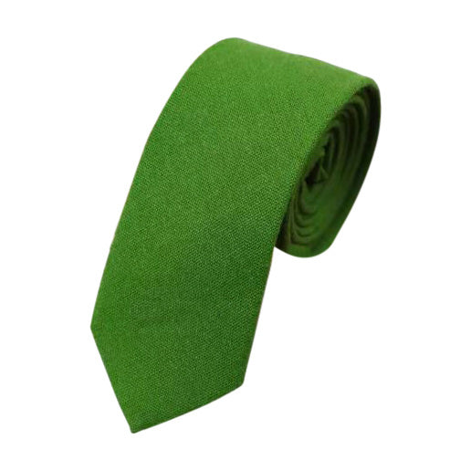 Bright Grass Green Cotton Slim Tie – Groomsmen Wedding Tie
