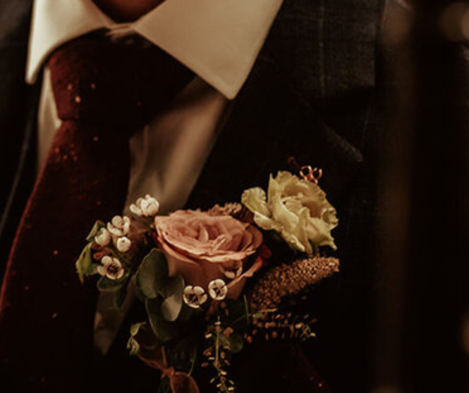 Carter Tweed Burgundy Red Tie and Pocket Square