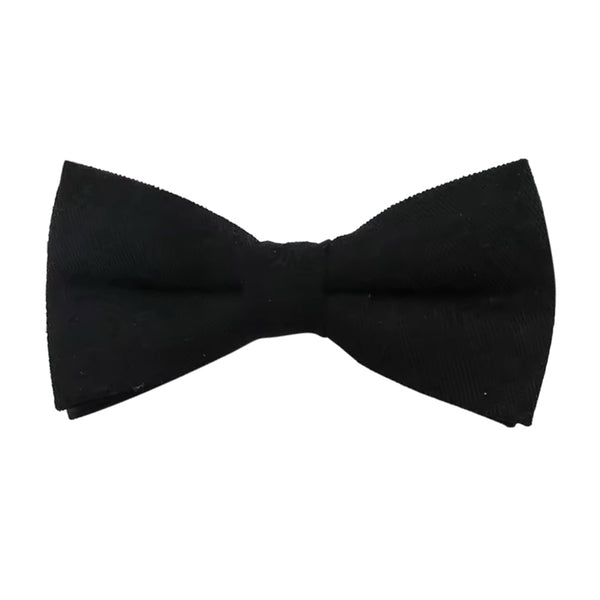 Felix Matt Black Cotton Blend Bow Tie & Matching Pocket Square Set