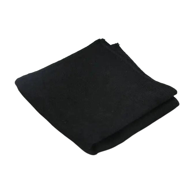 Felix Matt Black Cotton Blend Pocket Square