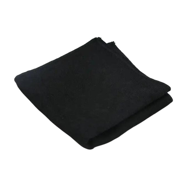 Felix Matt Black Cotton Blend Tie & Matching Pocket Square Set
