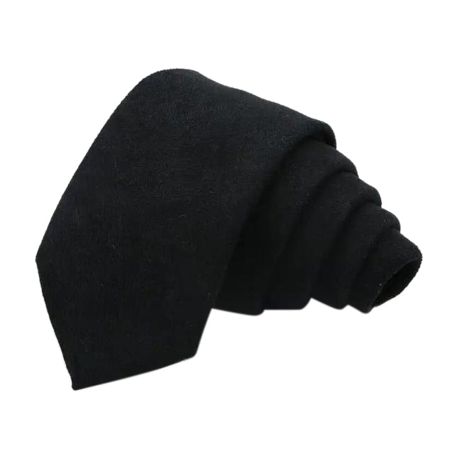 Felix Matt Black Cotton Blend Slim Tie
