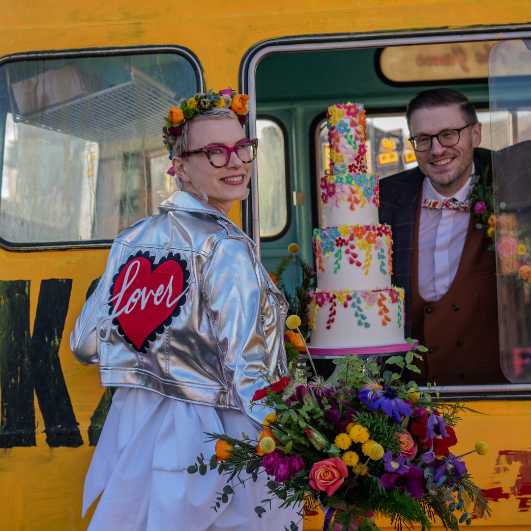 Reya White Red & Green Floral Cotton Bow Tie