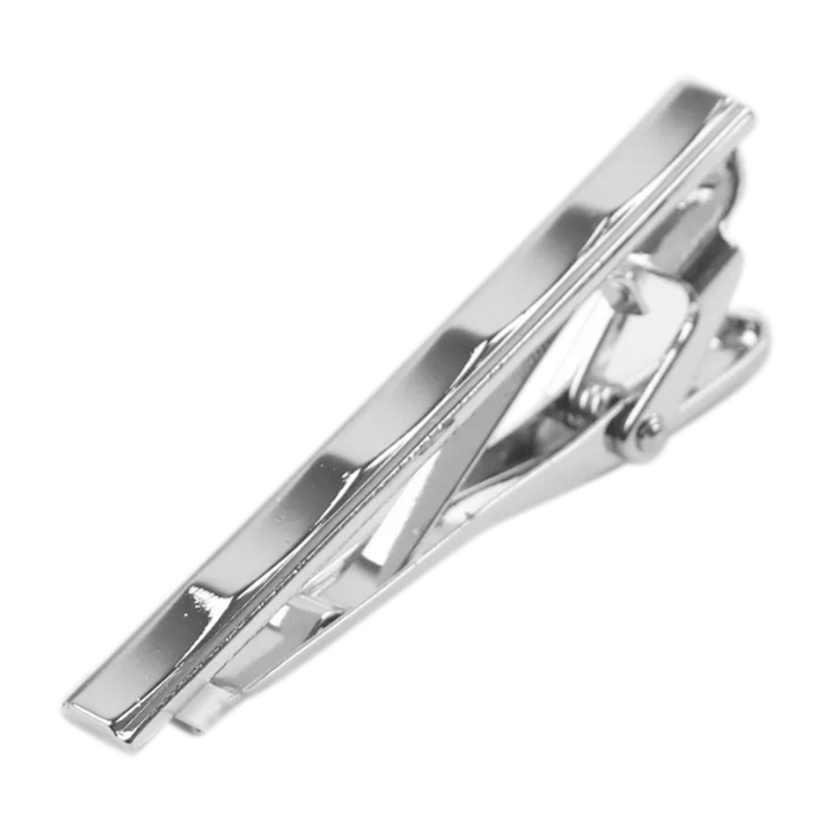 Fluted Silver Tie Clip