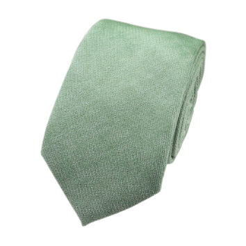 Harrison Sage Green Slim Tie – Luxury Cotton Blend | Perfect Wedding & Groomsmen Gift