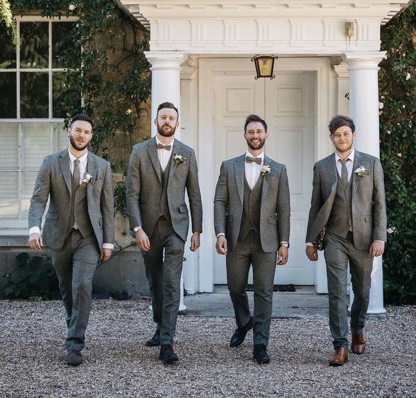 Neve Sage Green Pre-tied Cotton Bow Tie and Matching Pocket Square Set
