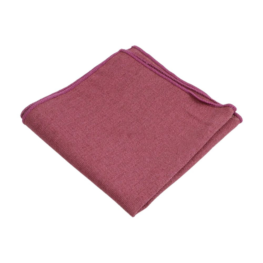 Ambrose Muted Mauve Cotton Tie, Pocket Square and Cream Braces Set