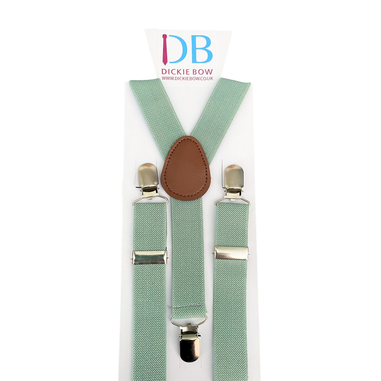 Harrison Sage Green Luxurious Cotton Blend Boy’s Bow Tie, Pocket Square and Sage Green Braces Set