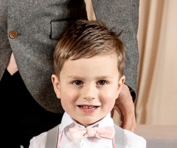 Tallulah Boys Dusty Pink Bow Tie and Navy Braces