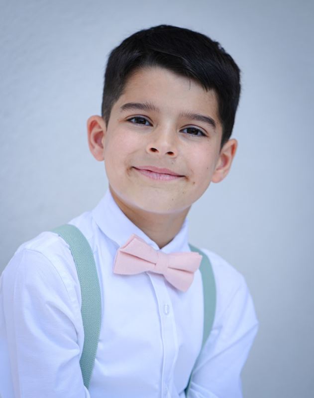 Rose Dusty Pink Cotton Blend Boy’s Bow Tie and Pocket Square Set
