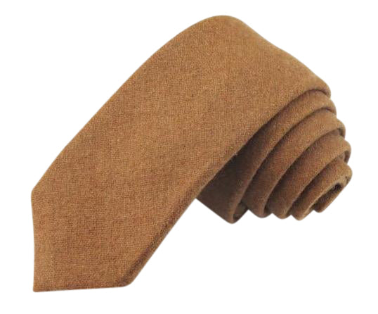 Rufus Tan Brown Wool Tie, Pocket Square and Beige Braces Set