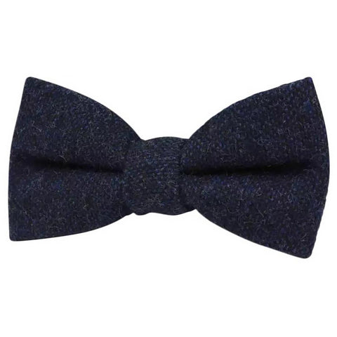 Arthur Navy Blue Wool Tweed Boys Kids Bow Tie