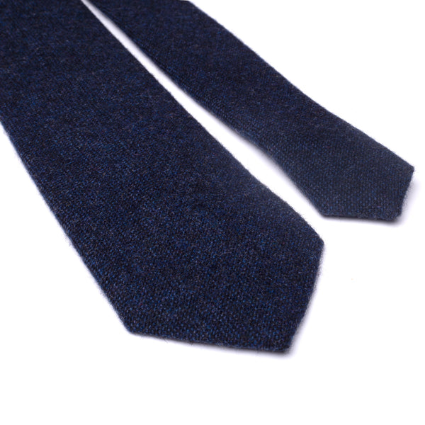 Arthur Navy Blue Skinny Tweed Wool Tie