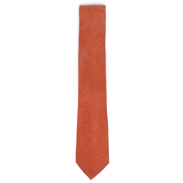 Bea Rusty Burnt Orange Cotton Blend Skinny Tie