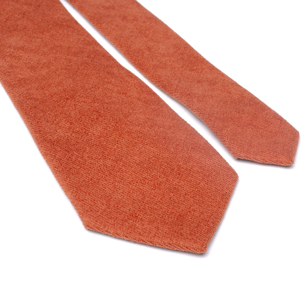 Bea Rusty Burnt Orange Cotton Blend Skinny Tie