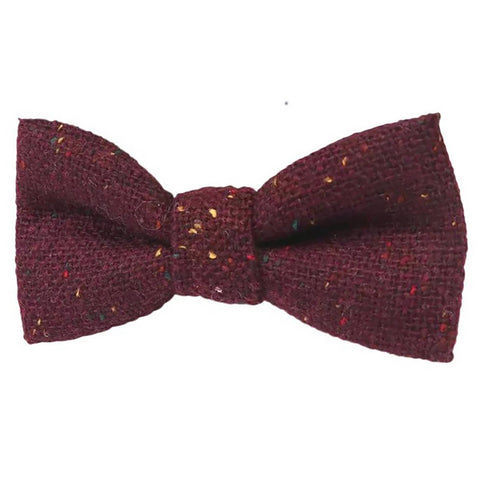 Carter Tweed Wool Burgundy Red Boys Kids Bow Tie