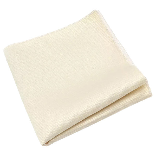 Matilda Waffle Knitted Wool Tie, Cream Pocket Square and Silver Tie Pin Set
