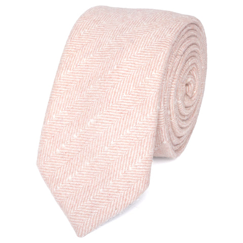 Elle Pink Herringbone Tweed Tie