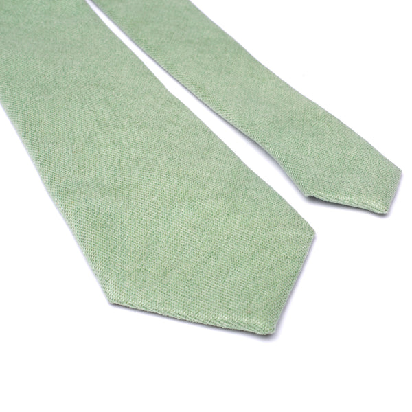 Harrison: Sage Green Cotton Blend Tie and Pocket Square Set