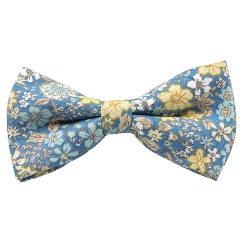 Lars Blue & Yellow Floral Boys Cotton Bow Tie