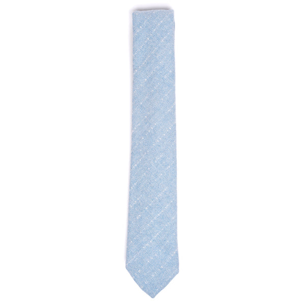 Nyla Blue Herringbone Tweed Tie