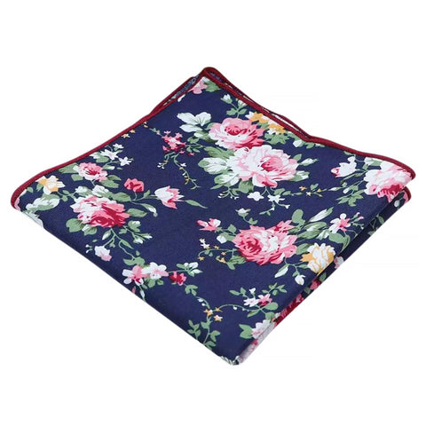 Millie Navy Blue Floral Pocket Square