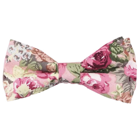 Penelope Boys Pink Floral Bow Tie