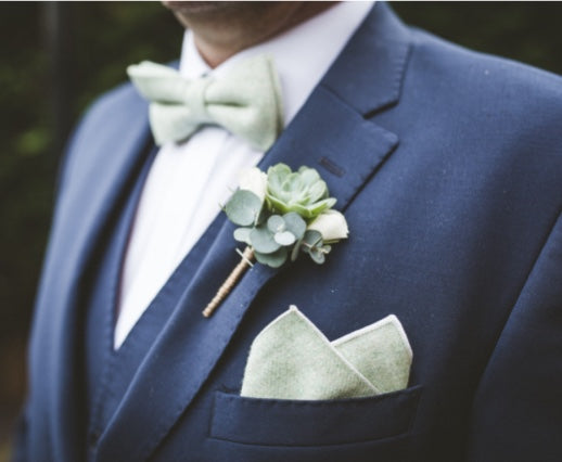 Harrison Sage Green Cotton Blend Pocket Square