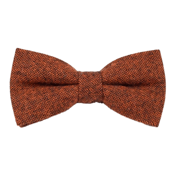 Charlie Rusty Burnt Orange, Wool Bow Tie, Pocket Square and Burnt Orange Braces Set