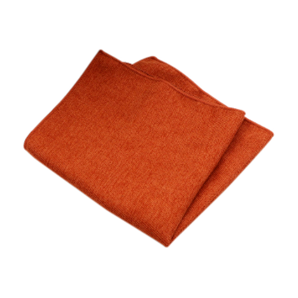 Bea Burnt Orange Luxurious Cotton Blend Boy’s Bow Tie, Pocket Square and Matching Orange Braces Set