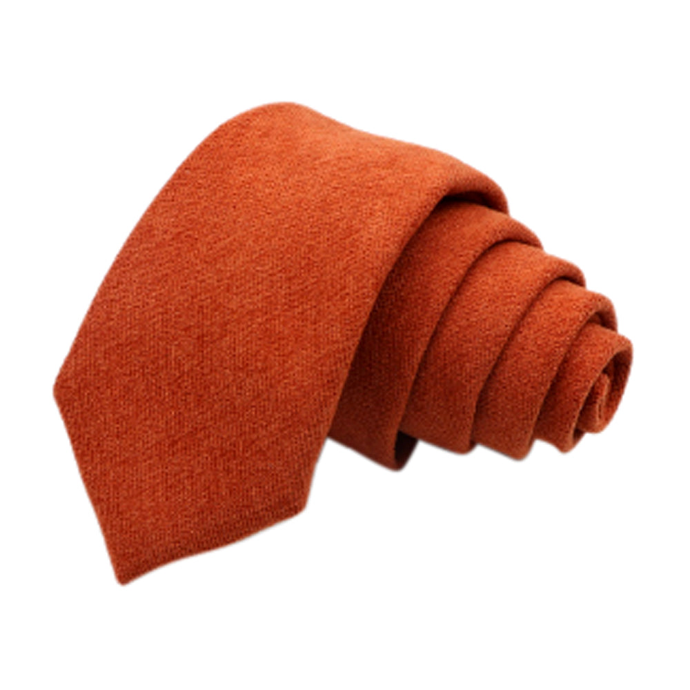 Bea Matching Burnt Orange Cotton Blend Tie, Pocket Square and Cotton Sock set
