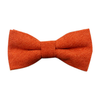 Bea Burnt Orange Cotton Bow Tie, Pocket Square and Burnt Orange Braces Set