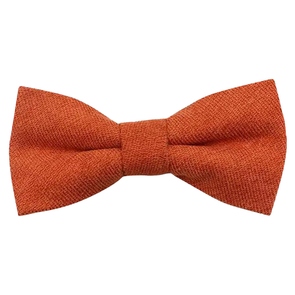 Bea Burnt Orange Cotton Blend Boy’s Bow Tie and Pocket Square Set