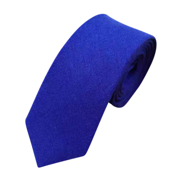 Bright Royal Blue Cotton Slim Tie – Groomsmen Wedding Tie