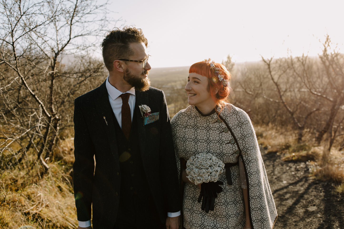 Carter Tweed Burgundy Red Tie and Pocket Square