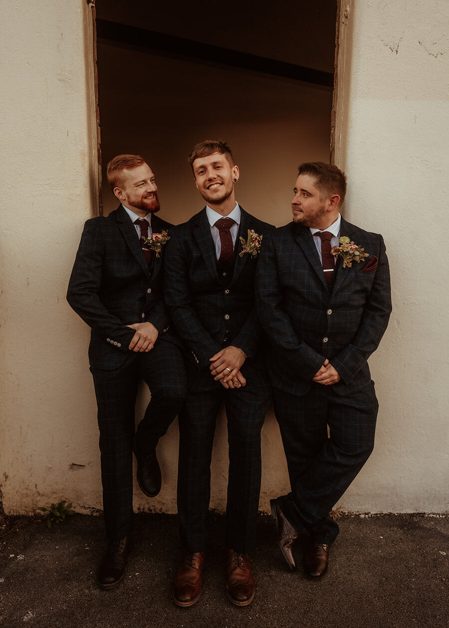 Carter Tweed Burgundy Red Tie and Pocket Square