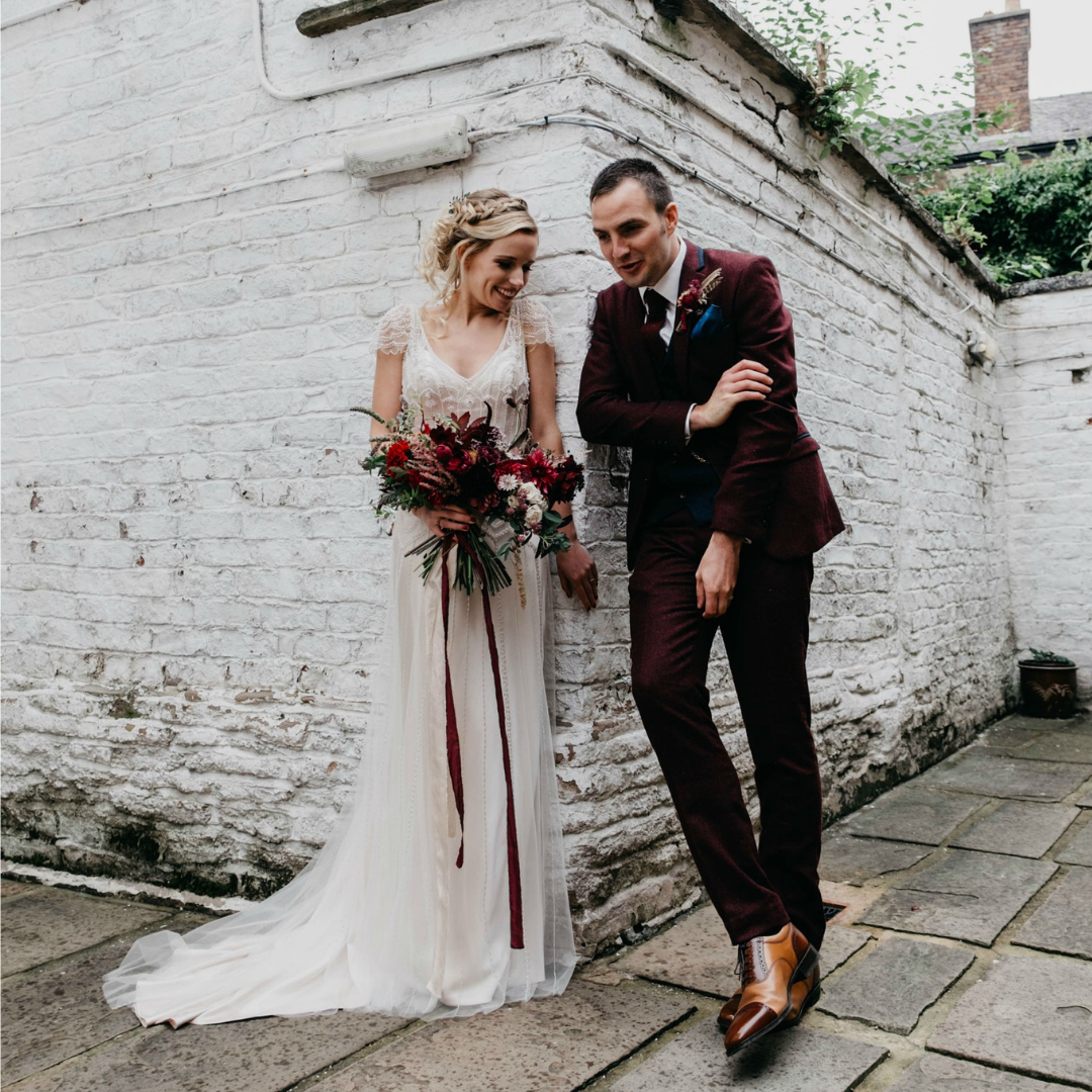 Carter Tweed Burgundy Red Tie and Pocket Square
