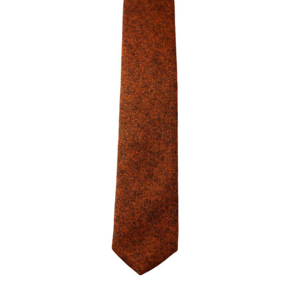 Charlie Burnt Orange Classic Wool Tie & Pocket Square Set