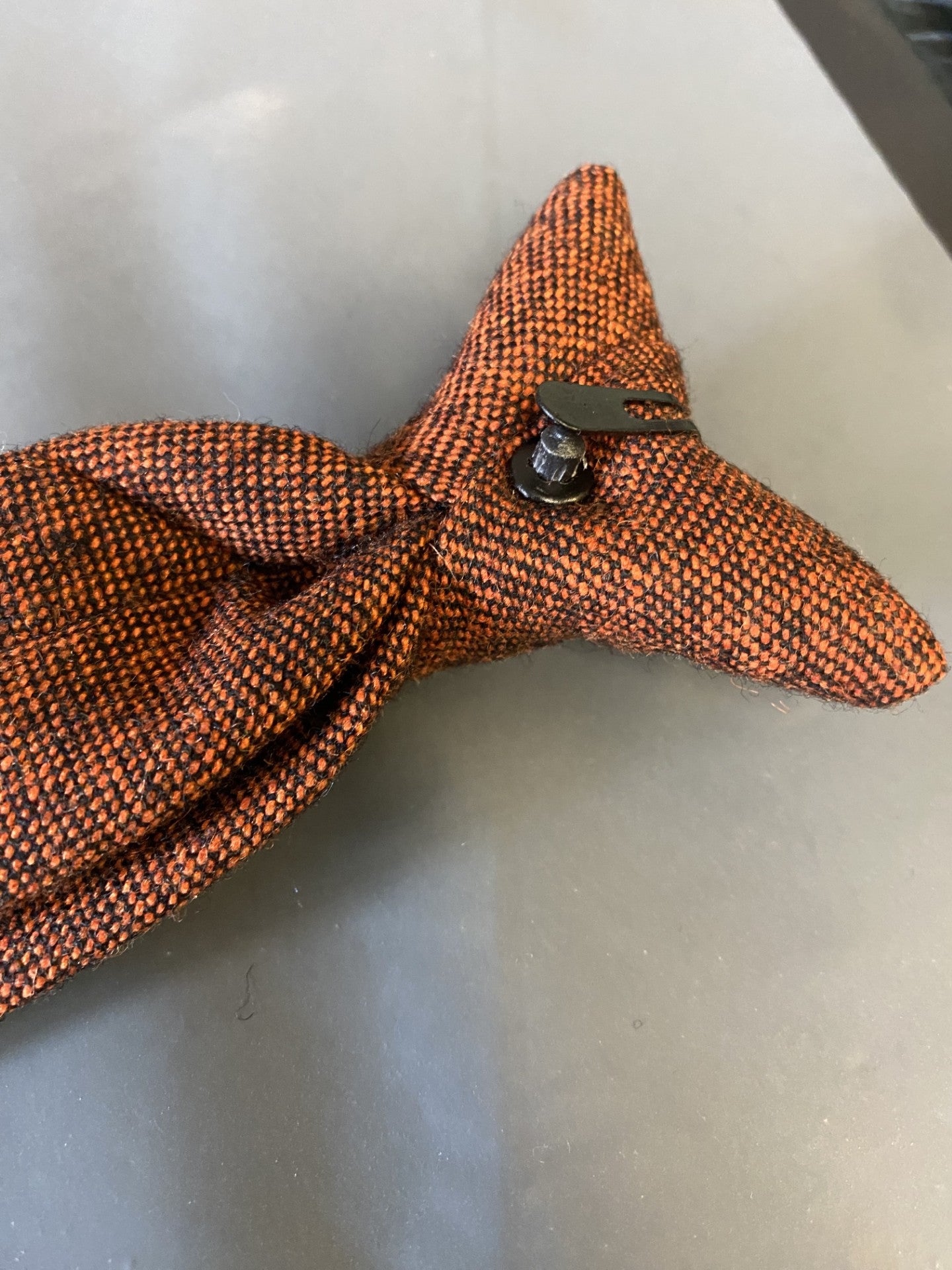 Charlie Burnt Orange Wool Clip-On Tie – Perfect for Weddings