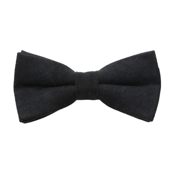 Felix Matt Black Cotton Blend Pre Tied Bow Tie