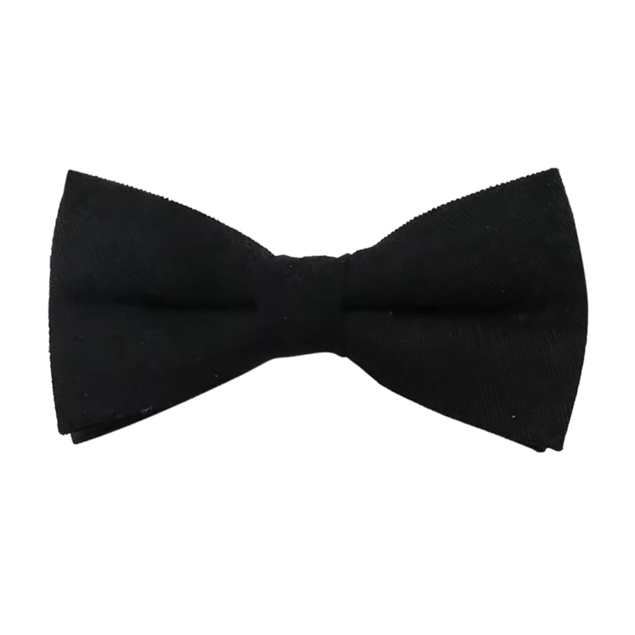 Felix Matt Black Cotton Blend Pre Tied Bow Tie