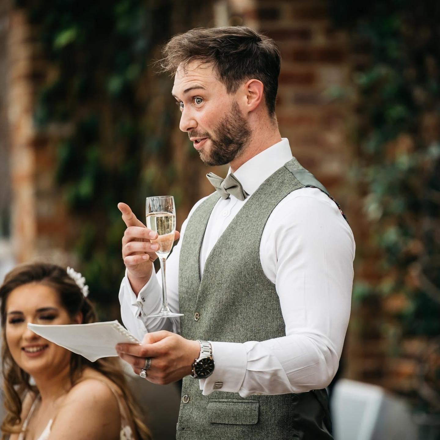 Harrison Sage Green Cotton Blend Bow Tie