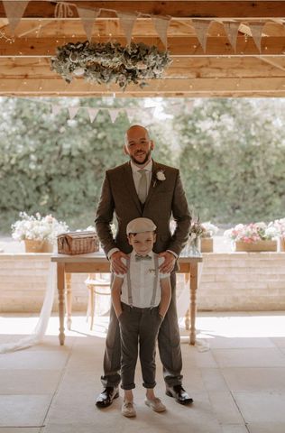 Harrison Sage Green Cotton Blend Groom & Page Boy Set - Adult Tie, Pocket Square & Children's Bow Tie