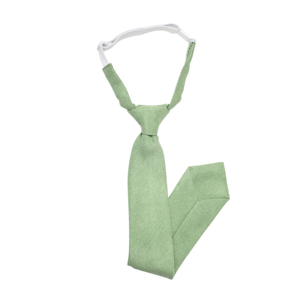 Harrison Sage Green Cotton Blend Boy’s Neck Tie and Pocket Square Set