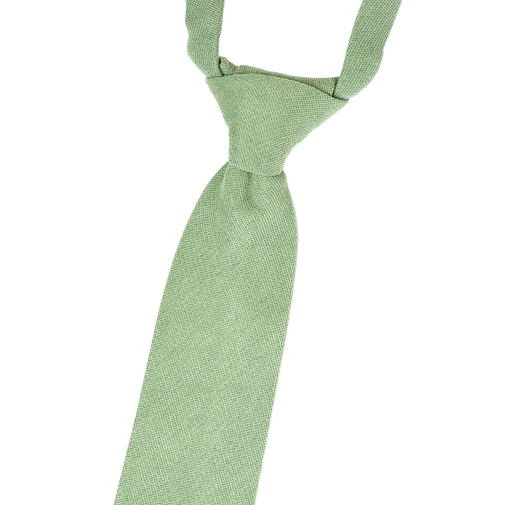 Harrison Sage Green Cotton Blend Boy’s Neck Tie and Pocket Square Set