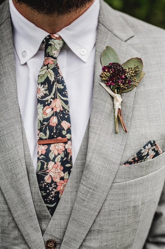 floral ties and pocket squares