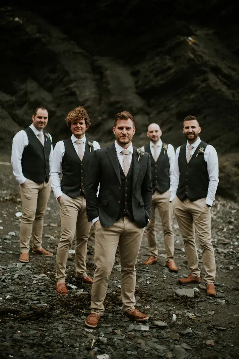 Jacob Biscuit Brown Skinny Wool Tie