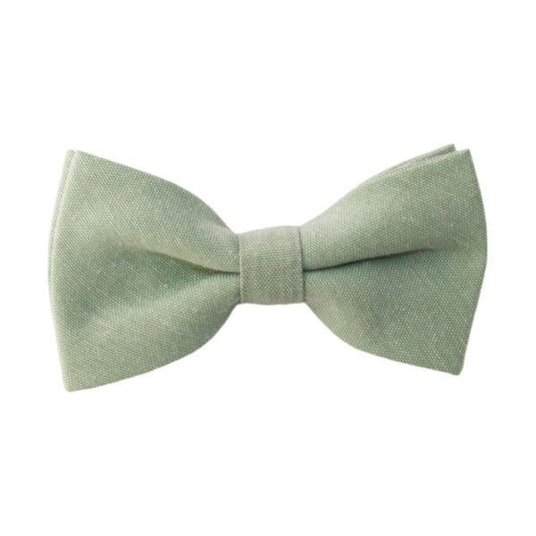 Harrison Boys Sage Green Cotton Bow Tie and Grey Braces