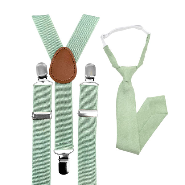 Harrison Sage Green Boy’s Tie and Eucalyptus Braces Set